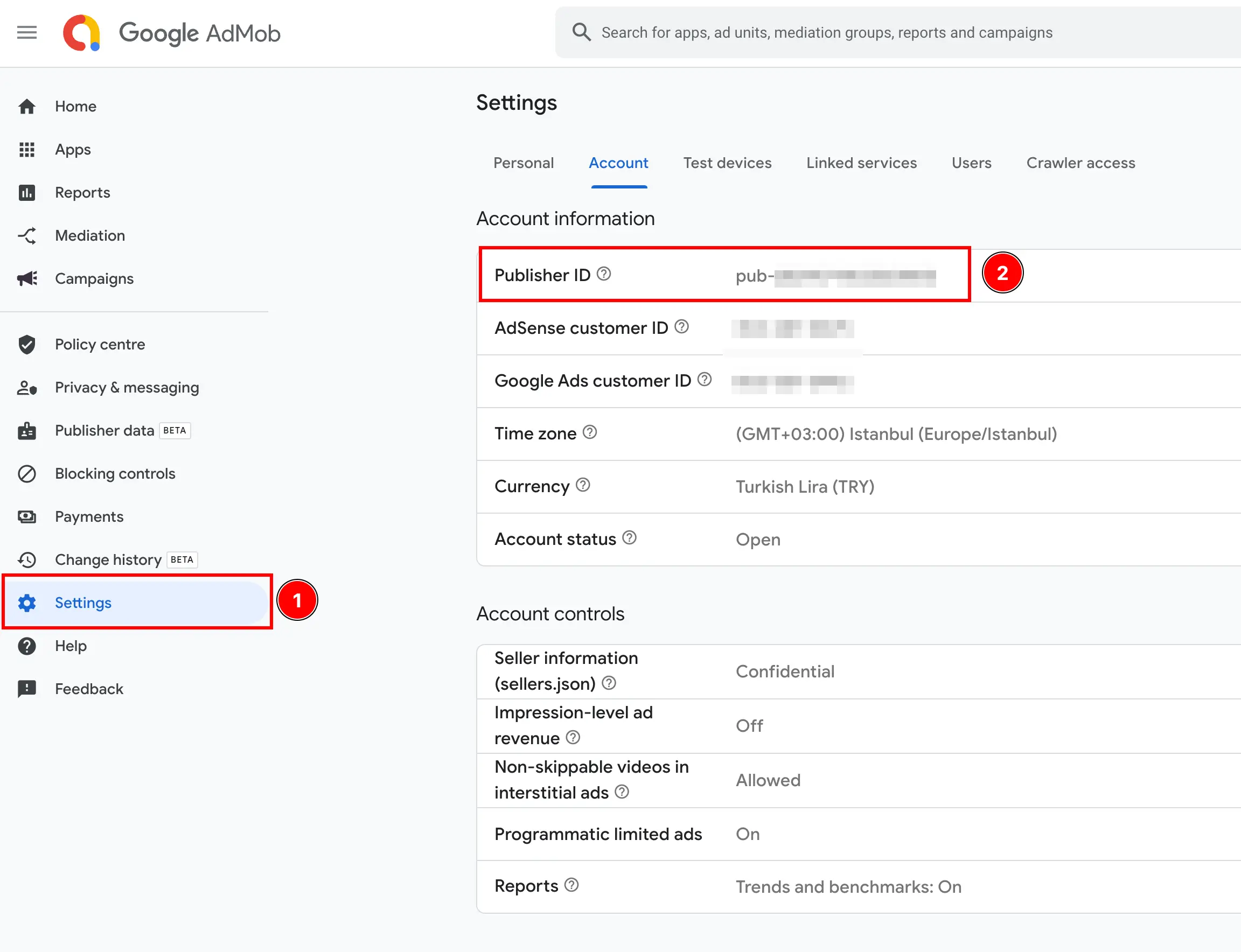 How to find your Google AdMob Publisher ID